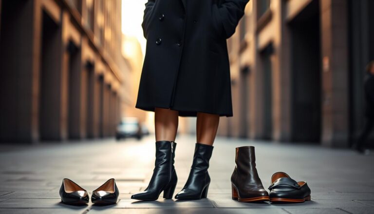 jakie buty do czarnego płaszcza damskiego